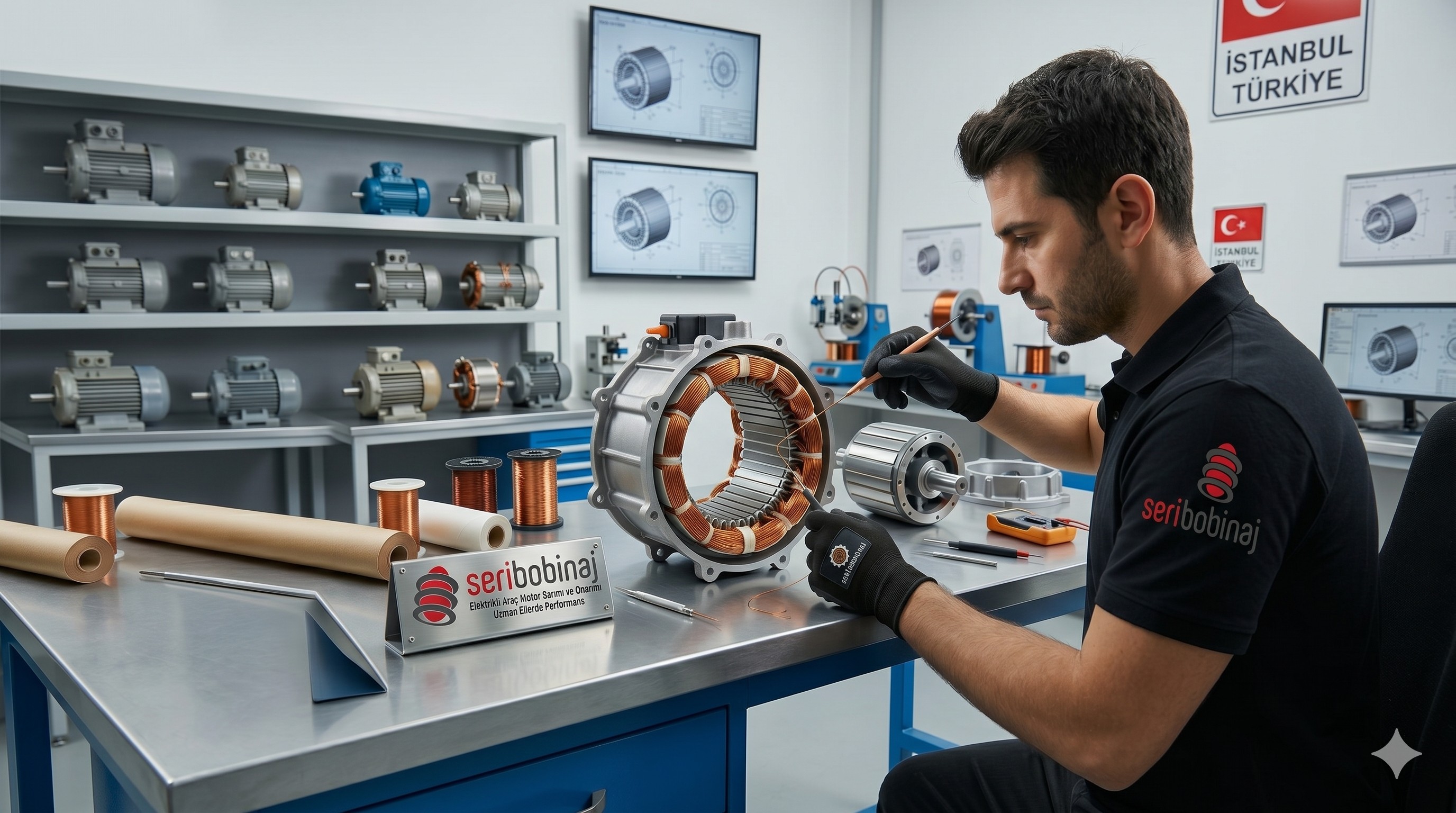 Elektrikli araba motoru sarımı